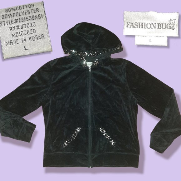 Velvet Black Zip-Up Sweater - Picture 1 of 1
